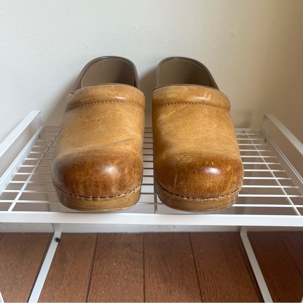 Dansko Tan Leather Clogs